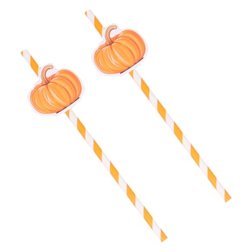 Pitillos de papel para Halloween 40 piezas naranja miniatura 1