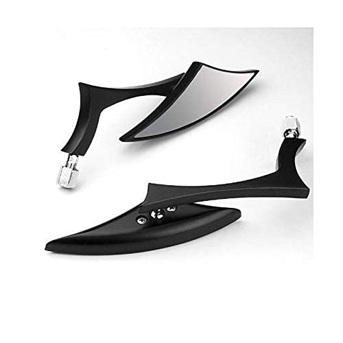 Maso Paire de rétroviseurs universels en aluminium pour moto 8 mm/10 mm Noir