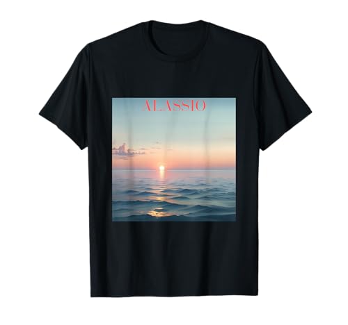 Alassio Riviera Italiana Atardecer Arte Ghibli Estilo Manet Style Camiseta