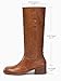 Coutgo Women's Knee High Boots Square Toe Chunky Block Heel Tall Boots Comfortable Low Heel Shoes, Red Brown, Size 6.5