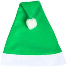 DISOK - Pack of 50 Green Santa Hats - Santa Hats for Christmas Very Cheap, Original Colors