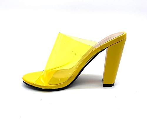 yellow transparent heels
