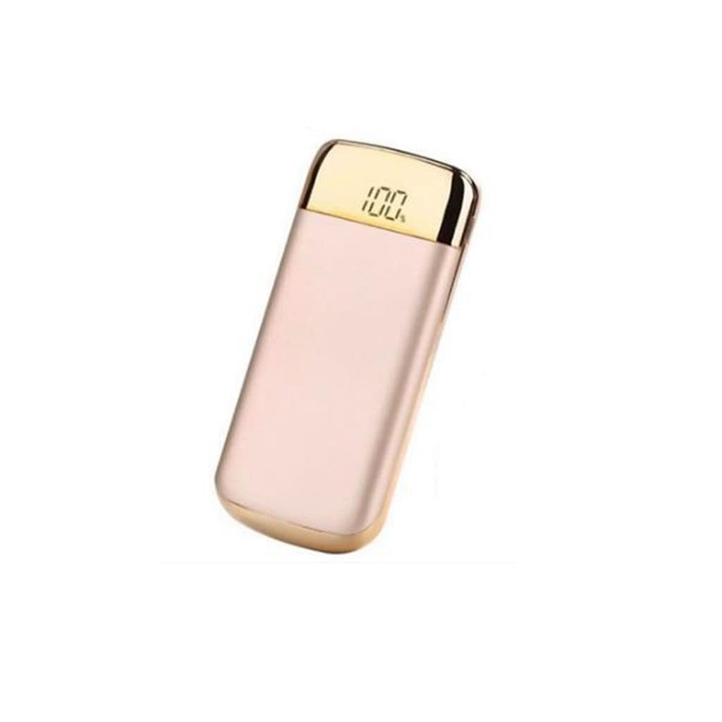 Banco de energía de 10000mAh dorado ideal para viajes largos y excursiones