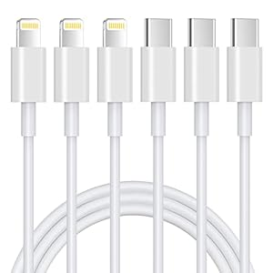 3Pack USB C to Lightning Cable 1M [Apple MFi Certified] iPhone Fast Charger Cable USB-C Charging Cord for iPhone 13/12/12 PRO Max/12 Mini/11/11PRO/XS/Max/XR/X/8...