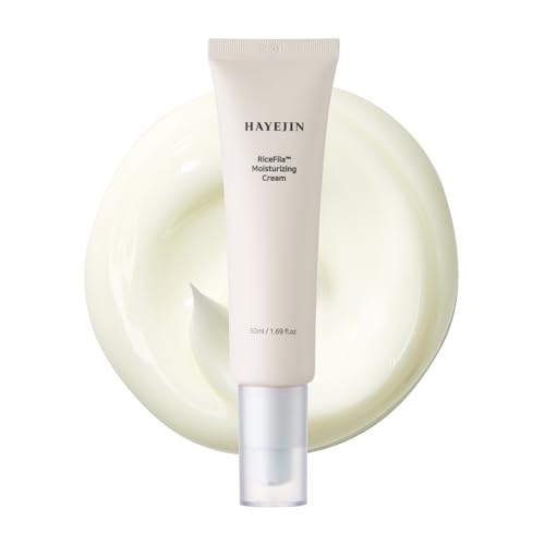 HAYEJIN RiceFila Moisturizing Cream - 50HR Hydrating Day and Night Moisturizer Face Cream with Niacinamide, 8 Hyaluronic Acids & 6 Peptides - Lightweight & Layerable Vegan Korean Skincare 1.69 fl oz