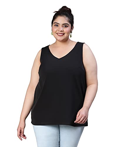 Image of oxolloxo Women Plus Size Sleevless Round Neck Top