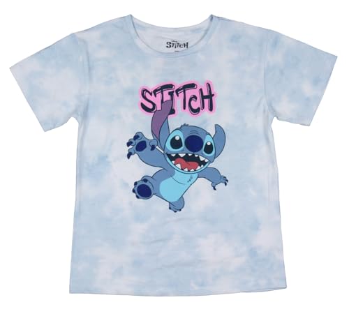 Disney Lilo And Stitch Girls' Dancing Stitch Tie Dye Kids T Shirt Tee (Medium, 7/8)