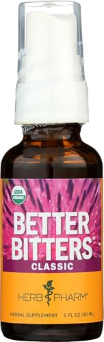 Herb Pharm Better Bitters Certified Organic Digestive Bitters, Classic, 1 Ounce