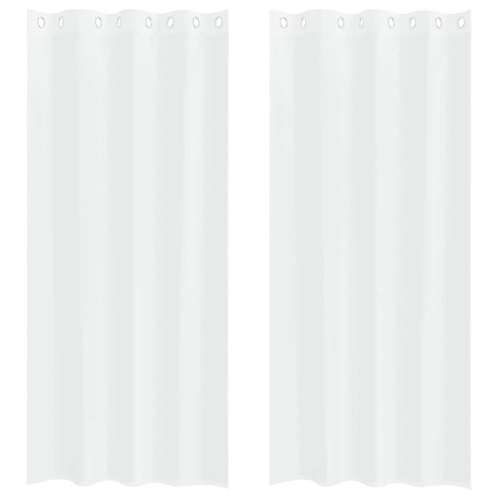 Zasłona woalowa, zestaw 2 sztuk, biała, 225 x 140 cm, półprzezroczysta, poliester, do salonu, sypialni, filtr światła, ochrona przed wzrokiem, łatwy montaż
