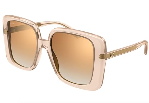 Gucci GG1314S 005 Beige/Brown Mirrored Oversized Square Women's 55mm Sunglasses - Main Image