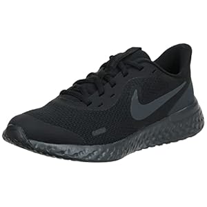 Nike Unisex-Kid’s Revolution 5 Grade School Running Shoe, Black/Black-Anthracite, 5Y Regular US Big Kid