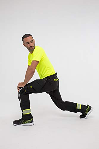Portwest DX440 Lightweight Detachable Holster Work Trousers Mens Multi Pockets Stretch Safety Workwear Cargo Combat Pants with Free Knee Pads