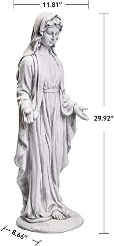 Toetol MARY-29.9 INCH Virgin Mary 29.9 Inch Outdoor Statue Religious Blessed Mother Garden Decor Statues Catholic Mother Mary Yard Patio Deck Home Entryway Hallway Sculpture thumb #3