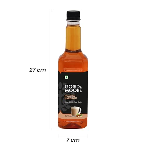 GOOD+MOORE Roasted Hazelnut Syrup Great for Desserts, Coffee and Shakes 750ml