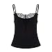Produktbild Dicomi Bluse Damen Mädchen Leopardenweste Mit Riemchen Und V Ausschnitt Rückenfreie Cami PartyCamisole Schwarz S