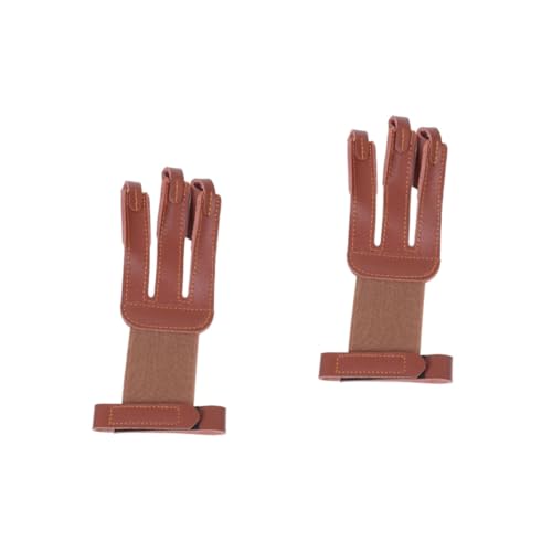 Toddmomy 4pcs Genuine Cow Leather Finger Protector Tab for Archery Shooting Guard for Right Hand Extra Thick Design for Hunting and Outdoor Sports Activities