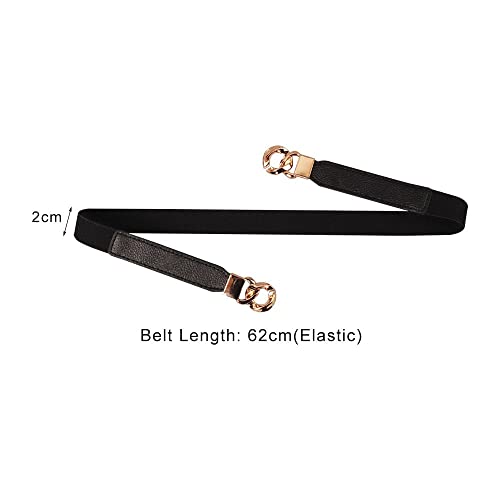 Elastic Belts Clothing Decoration Decorative Waistband Adjustable Waist Belts Punk Stretch(black)3
