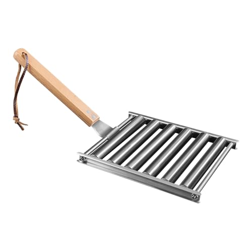 Sausage Roller - Hot Dog Grill Rack | Stainless Steel Food Grade BBQ Roller with Non Stick Coating for Outdoor Garden Picnic Camping Party Barbecue Kitchen Home Grilling Accessories Cooking Tool