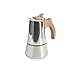 Italiana Caffettiera 2 Tazze In Acciaio Con Manico Soft Touch Effetto Legno