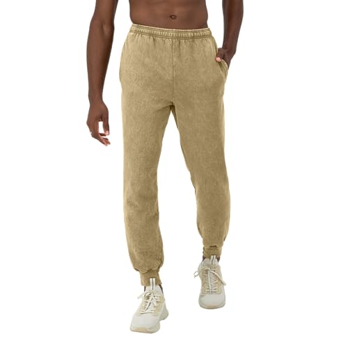 Champion Men's Sweatpants, Mineral Dye Graphic Joggers, Fleece Men's Jogger Sweatpants