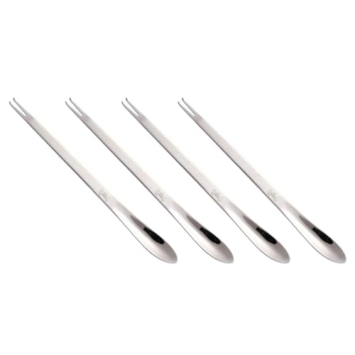 Veemoon Kit de 4 Tenedores para Comer Cangrejos de 304 Acero Inoxidable, Herramientas Multifunción para Pelar Patas de Cangrejo y Mariscos, Utensilios de Cocina Resistentes para Hogar