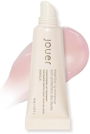 Jouer Essential Vegan Lip Enhancer - Plumping Lip Gloss - Enhancing Lip Conditioner - Moisturize, Plump, & Nourishing Lip Care - Jojoba Seed Oil & Maxi Lip Formula for Moisturizing & Fullness, Vanilla