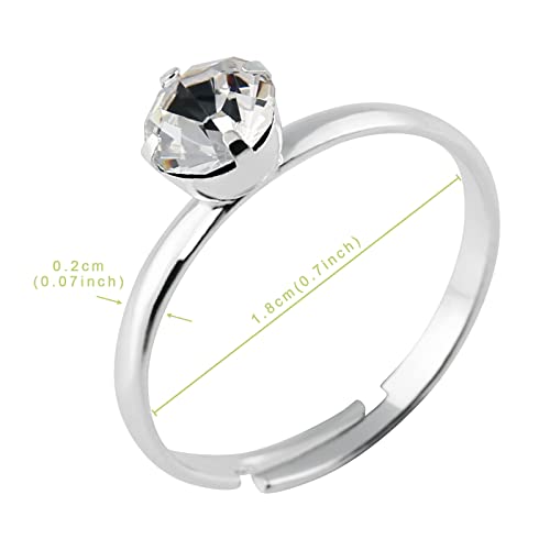 Naler NALER132 52 Packs Bridal Shower Rings Silver Diamond Engagement Rings thumb #1