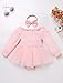 IBTOM CASTLE Baby Girl 1st Birthday Outfit Long Sleeve Smocked One Romper Tulle Tutu Dress Baby Girls First Birthday Cake Samsh Photoshoot Fall Winter Clothes Light Pink-one 9-12 Months