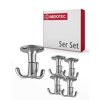 Gedotec Triple Coat Hooks Wardrobe - Pegasi|Swivel Hooks Kitchen & Wardrobe | Polished Chrome | Aluminum