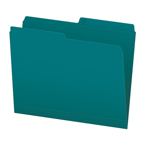 Pendaflex File Folders, 1/2 Cut Tab, Letter Size, Teal, Durable Paper Stock, 100/Box, Ideal for Office/Home/School Organization, Made in Canada, Reversible File Organizers image 8
