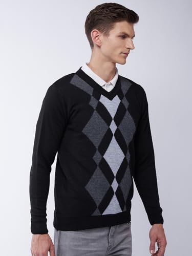 Image of Pivl Men's Winter Geometric Print Sweater - Warmth and Style for The Season||Winterwear||
