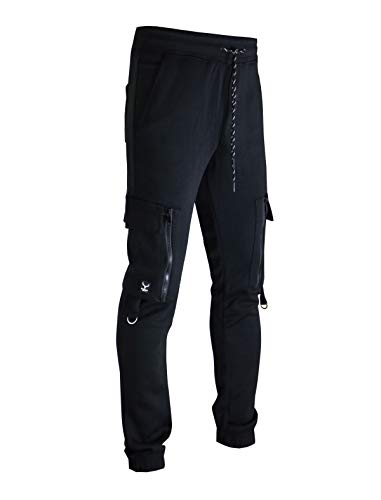 SCREENSHOT Sports Mens Interlock Fleece Utility Athletic Jogger Workout Zipper Pockets Sweatpants2