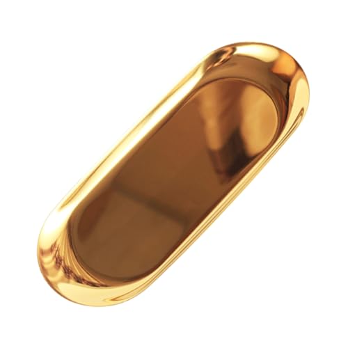 CIYODO Bandeja Metálica Dorada para Joyas y Objetos Pequeños Organizador de Acero Inoxidable con Acabado Espejo Diseño Nórdico Elegante Fácil Limpieza para Tocador y Almacenamiento