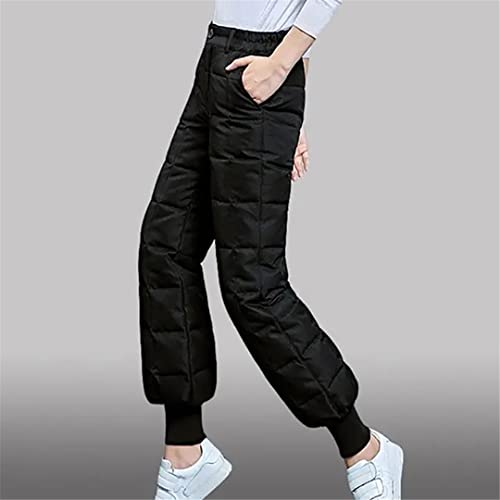 Pantalon en duvet noir pour femme coupe ample en plumes style coréen - 7