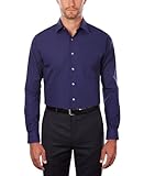 Van Heusen Men's Tall Fit Dress Shirts Poplin, Persian Blue, 17.5