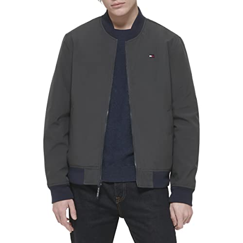 Image of Tommy Hilfiger Men's Lightweight Varsity Rib Knit Bomber Jacket