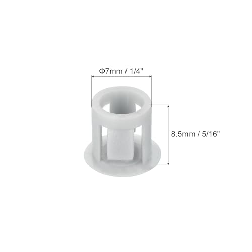 Image of MECCANIXITY 64PCS 7mm(1 /4 inch) Light Gray Plastic Hole Plugs, Flush Type Panel Hole Plugs Insert End Caps for Locking Hole Tubes Furniture Cabinet