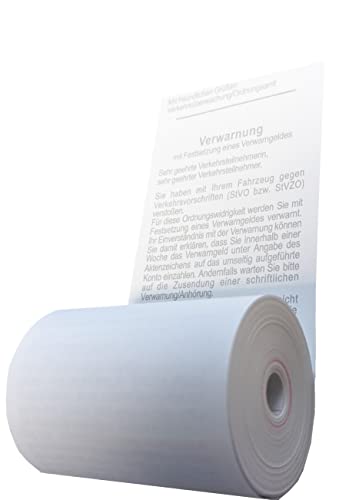 coreless - Thermorollen mit StVO-Verwarnung - 50 Stück - Rolle aus Thermopapier à 57 x 40 x 12mm - plastikfrei Cover