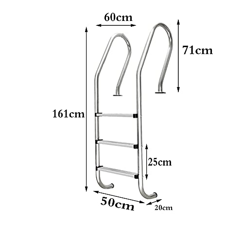 Escalera para piscina acero inoxidable 3 niveles antideslizante miniatura 2