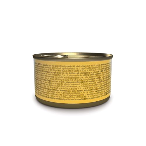 Schesir Thunfisch mit Surimi in Gelatine, Nassfutter für Katzen, in Dosen, 100% natürlich, mit zusätzlichen Vitaminen, 12 x 85 g
