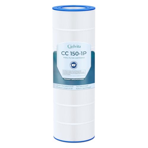 Cielvita CC150 4 oz Media Pool Filter Cartridge Replacement for Pentair Clean & Clear 150 CC150 for Pentair R173216 for Pleatco PAP150 for Unicel C-9415 FC-0687 NSF/ANSI 50 Certified 150 sq.ft