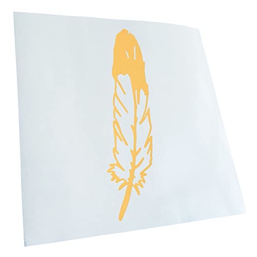 Kiwistar JDM Decal Racing - Adhesivo para coche, portátil, bicicleta, camión, moto, 20 x 6 cm, diseño de plumas, color crema