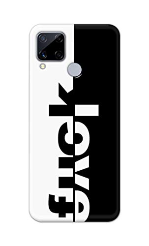Image of PRINTFIDAA One Words Fukc Love Creative Art Innovative Wonderfull Printed Designer Hard Case for Realme C15 / Realme C12 / Realme Narzo 20 / Realme Narzo 30A (2021) Back Cover -(e) RPM1003