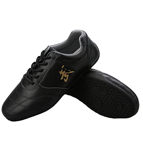 VEACAM Martial Arts Shoes for Men, Lightweight Taekwondo Leather Kung Fu Taichi Footwear for Daily Exercises Training4