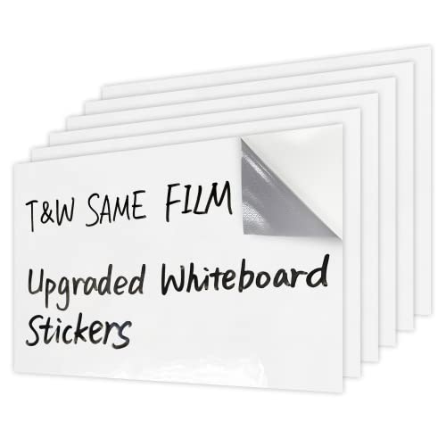 T&W Same Film 6Pack Dry Erase Contact Paper,Dry Erase Sheets,White Board Paper,Desk Whiteboard For School, Home, Office, Shop, Hospital (A5 White) #TOP23