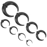 EXQUIMEUBLE 8 Piezas de Dilatadores de Oreja Cónicos de Acrílico Negro, Accesorios de Piercing para Oreja Tamaños de 1.6 a 10mm, Ideales para Fiestas y Banquetes