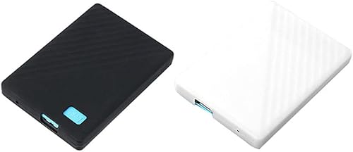 Paquete de 2 fundas protectoras de silicona líquida suave compatibles con WD 4 TB5 TB My Passport disco duro externo portátil, disco duro, a prueba