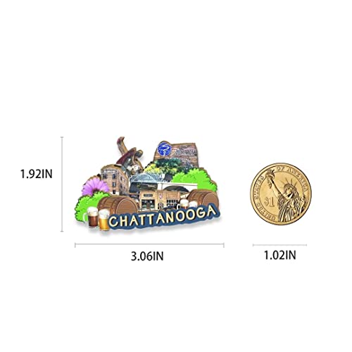 Imán decorativo rectangular de madera USA Chattanooga miniatura 3