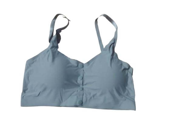OK INTERPRISES Women's Seamless Button-Front Sports Bra, Adjustable Straps Free Size (32 to 38) Grey-picture-46