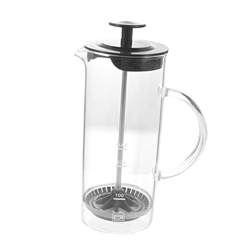 HOLIDYOYO 1pc Manual Lid Glass Coffee Maker for Hot Cold Frothing Simple Structure Stylish Design for Home Use
